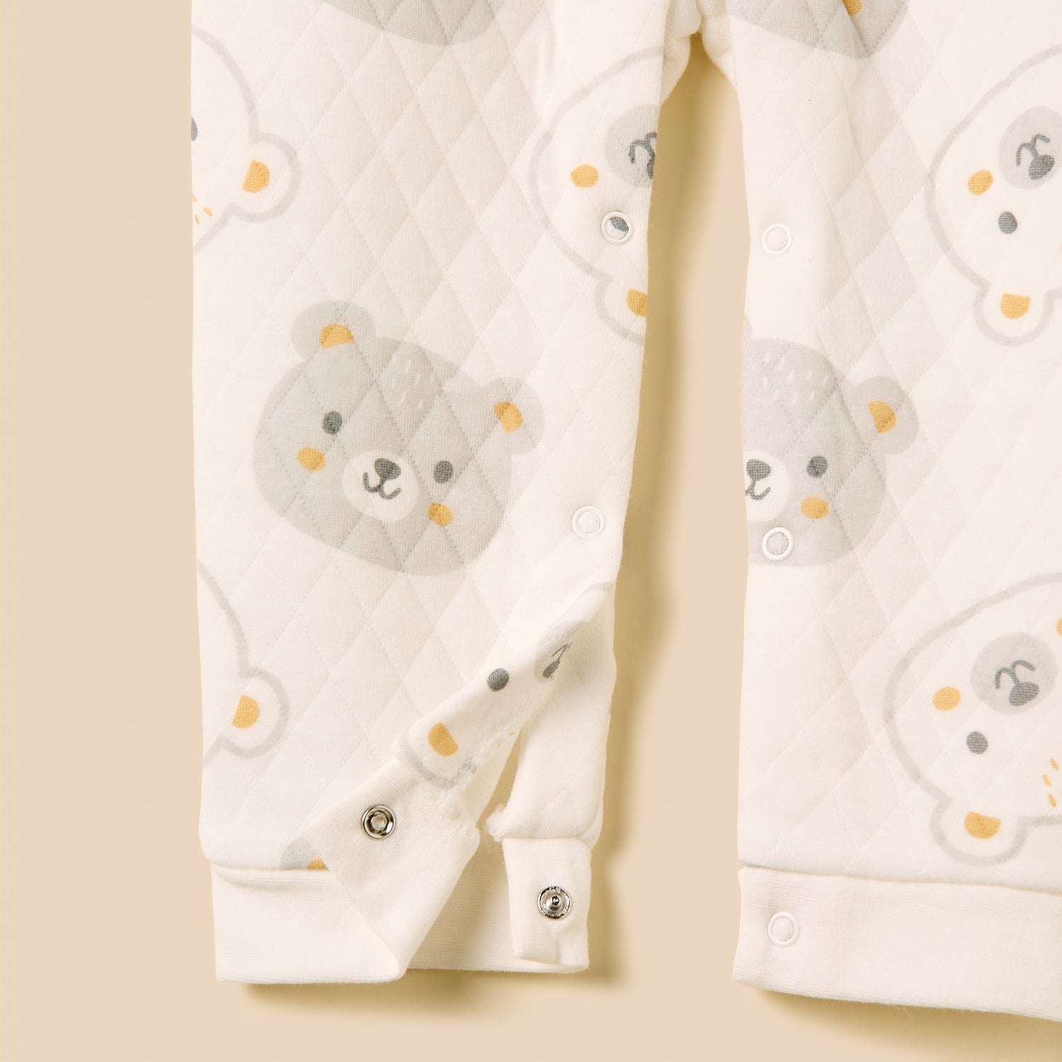 Bear Textured Velour Sleepsuit with Beanie Cap