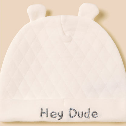Bear Textured Velour Sleepsuit with Beanie Cap
