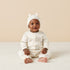 Bear Textured Velour Sleepsuit with Beanie Cap - Cream / 12-18 mths