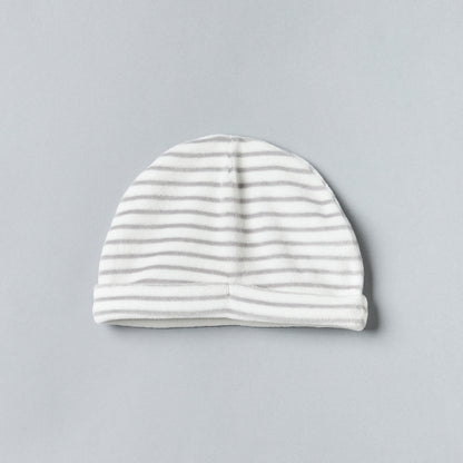 Striped Velour Sleepsuit with Beanie