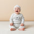 Striped Velour Sleepsuit with Beanie - White / 12-18 mths