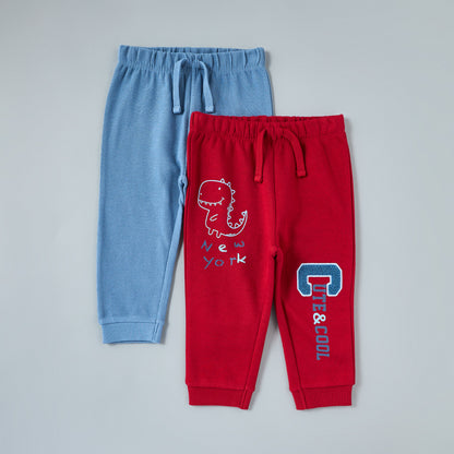 Pack of 2 - Assorted Cotton Joggers - Multicolour