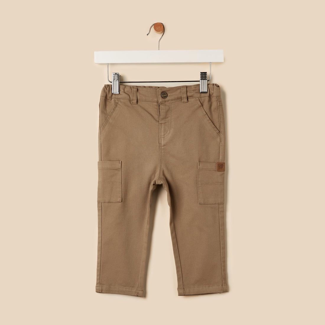 Plain Cargo Pants - Brown / 12-18 mths