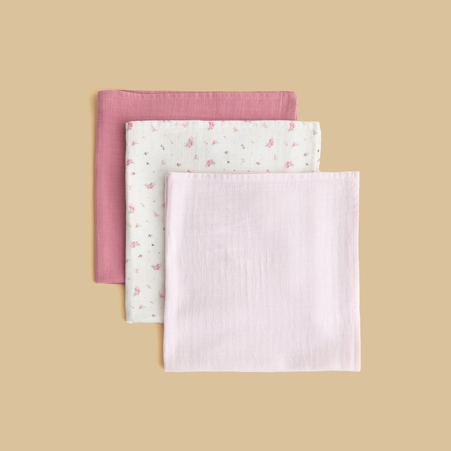 Pack of 3 - Assorted Wash Cloth - Pink / Free Size