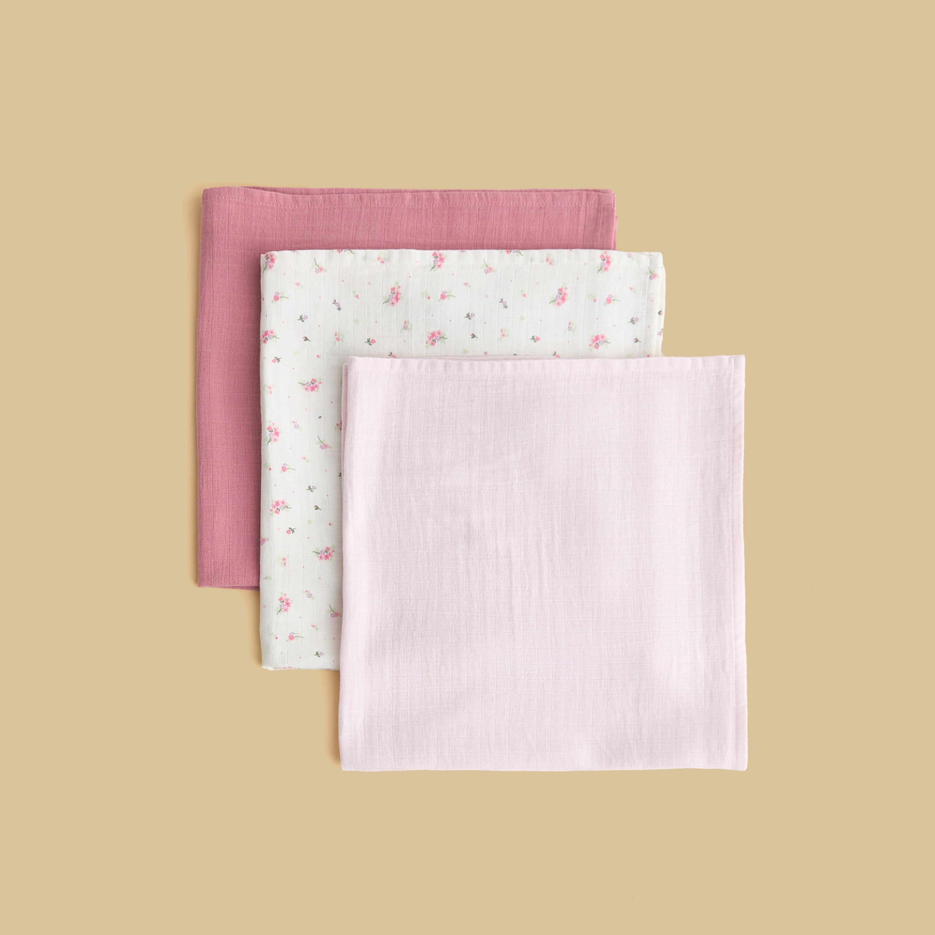 Pack of 3 - Assorted Wash Cloth - Pink / Free Size