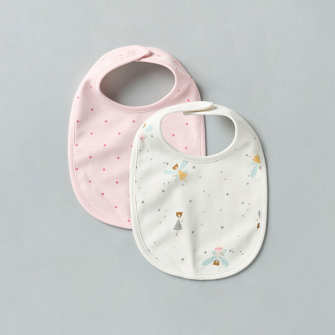 Pack of 2 - Printed Bib with Snap Button Closure - Multicolour / 0-3 mths