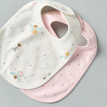 Pack of 2 - Printed Bib with Snap Button Closure