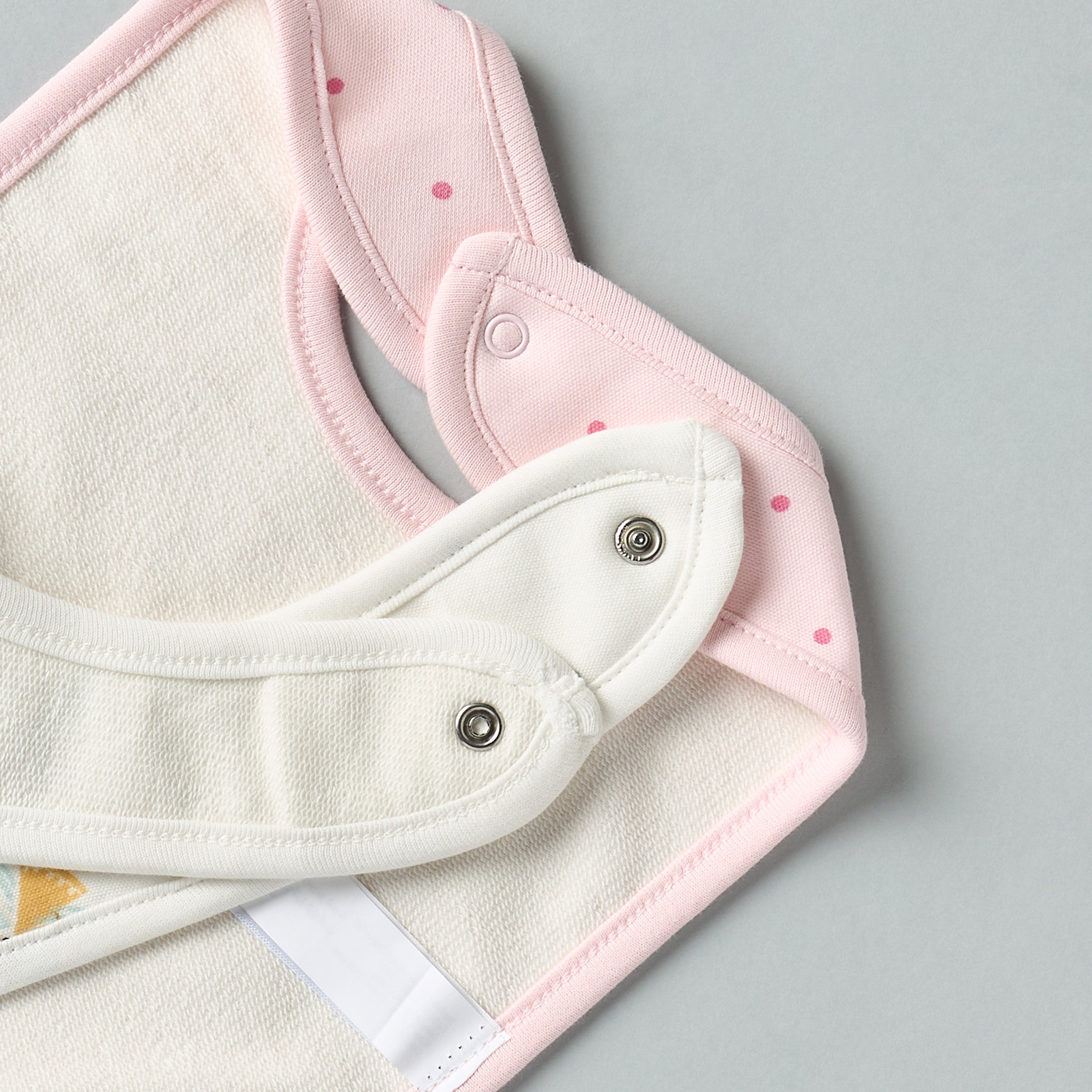 Pack of 2 - Printed Bib with Snap Button Closure
