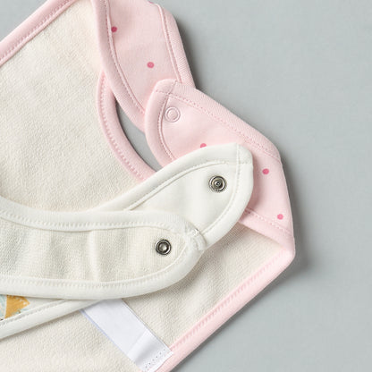 Pack of 2 - Printed Bib with Snap Button Closure