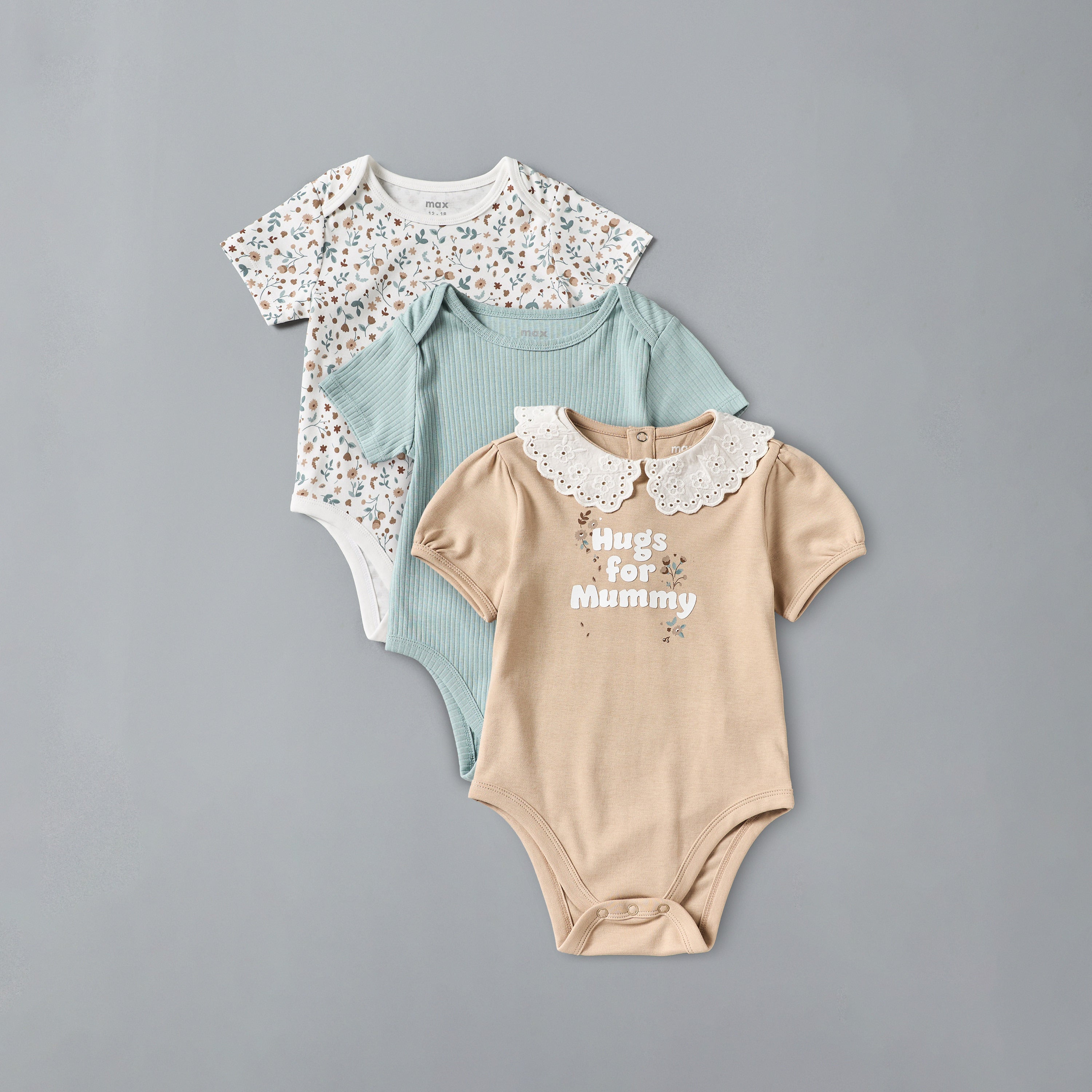 Pack of 3 - Assorted Cotton Bodysuit