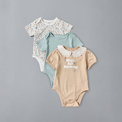 Pack of 3 - Assorted Cotton Bodysuit