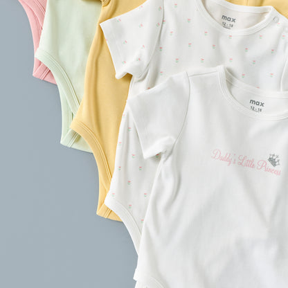 Pack of 5 - Floral Print Cotton Bodysuit