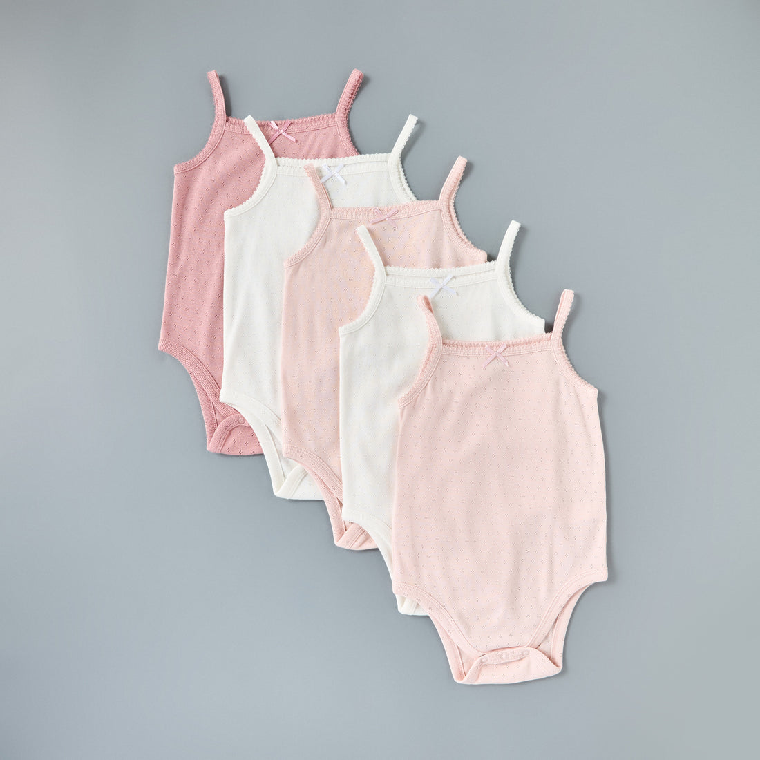Pack of 5 - Textured Sleeveless Cotton Bodysuit - Multicolour / 12-18 mths