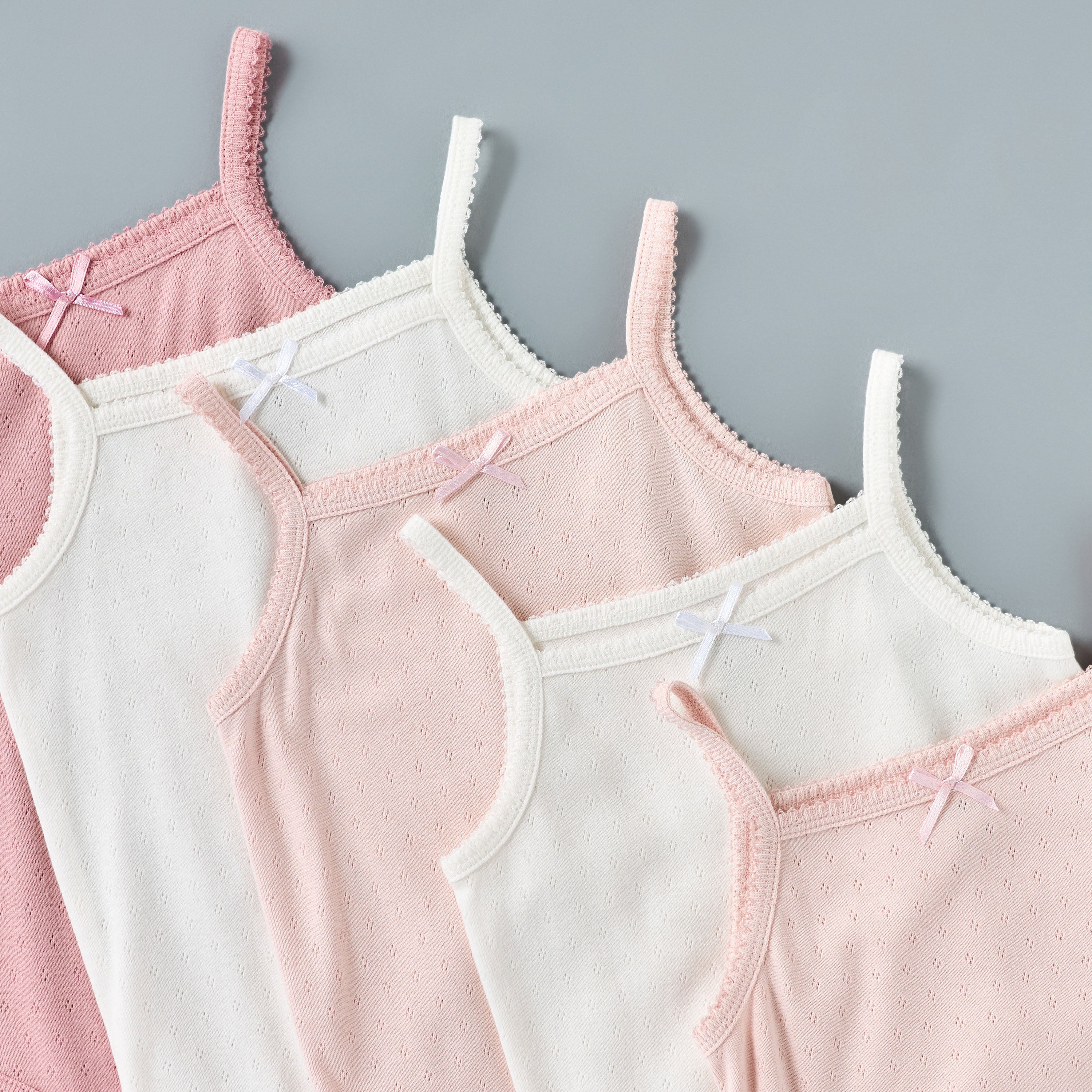 Pack of 5 - Textured Sleeveless Cotton Bodysuit
