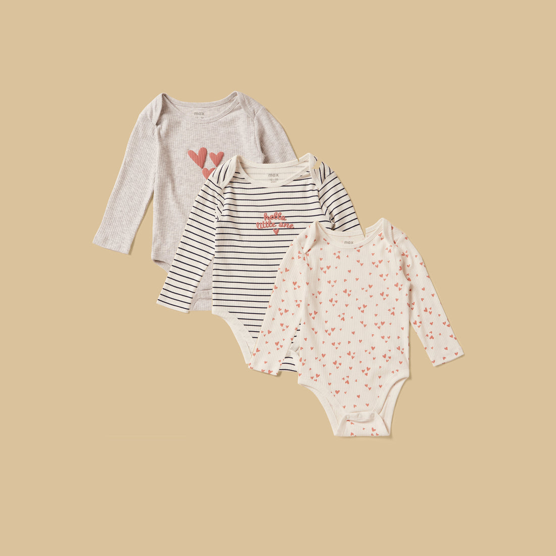 Pack of 3 - Ribbed Cotton Bodysuit - White / 12-18 mths