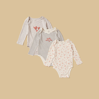 Pack of 3 - Ribbed Cotton Bodysuit - White / 12-18 mths