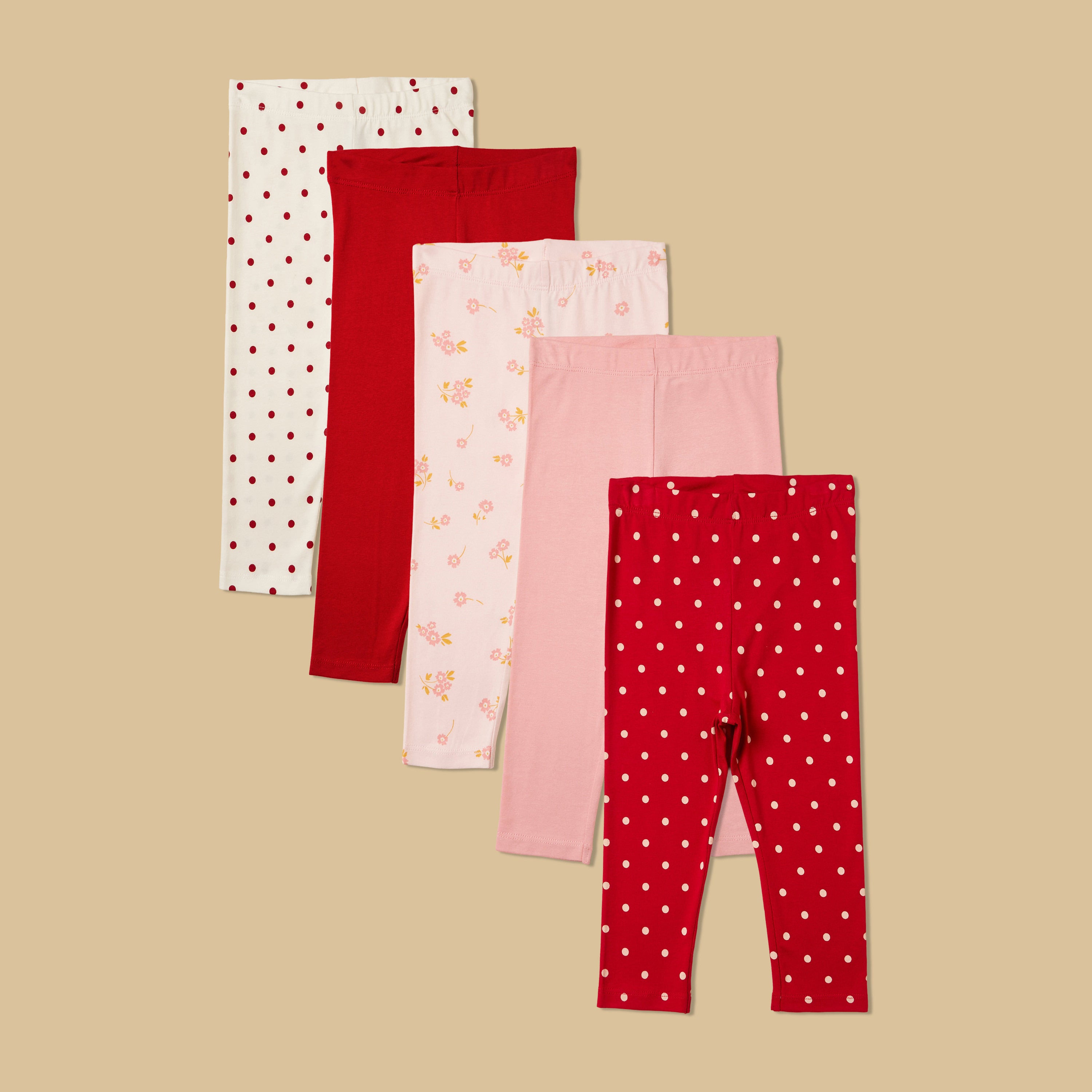 Pack of 5 - Printed Leggings - Multicolour / 12-18 mths