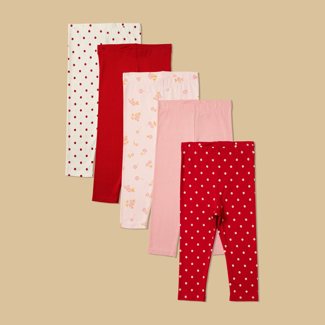 Pack of 5 - Printed Leggings - Multicolour / 12-18 mths