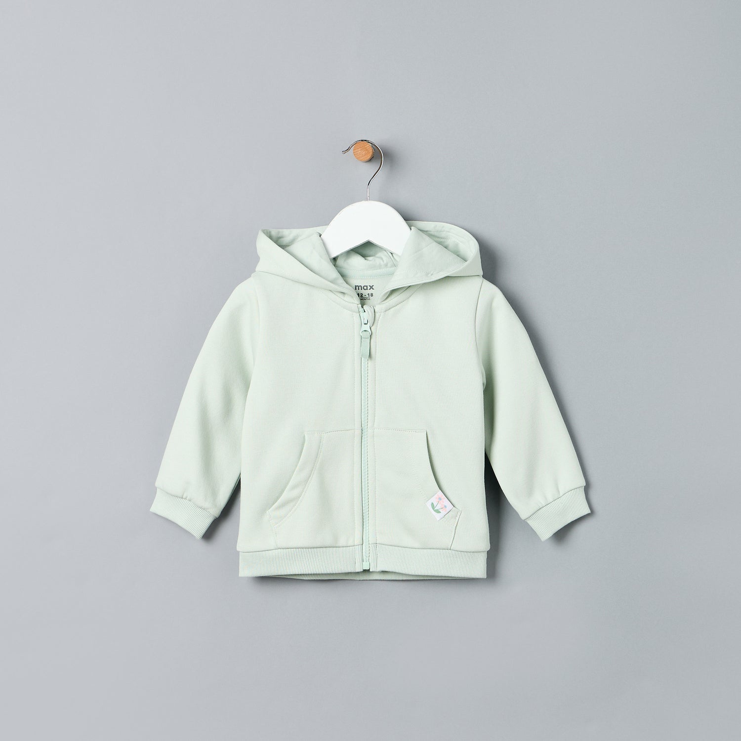 Plain Zip Through Hoodie