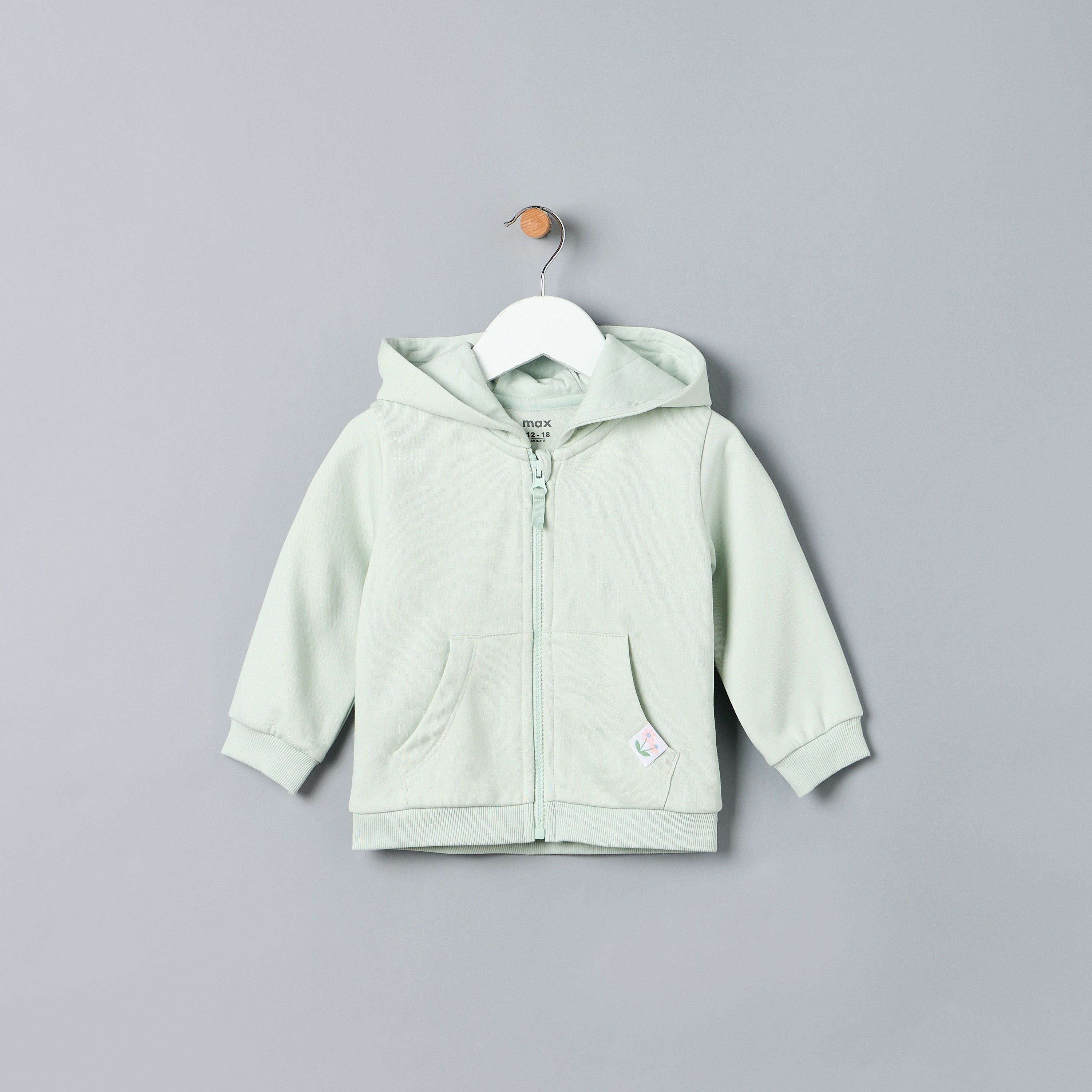 Plain Zip Through Hoodie