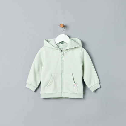 Plain Zip Through Hoodie