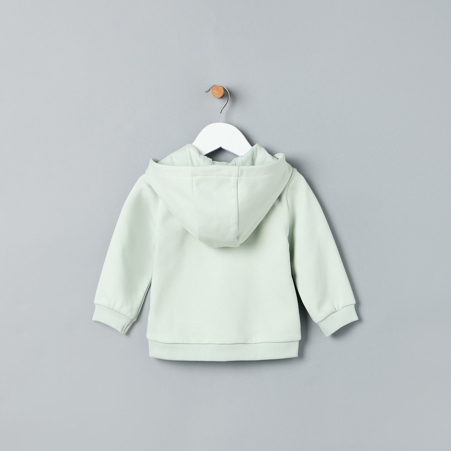 Plain Zip Through Hoodie