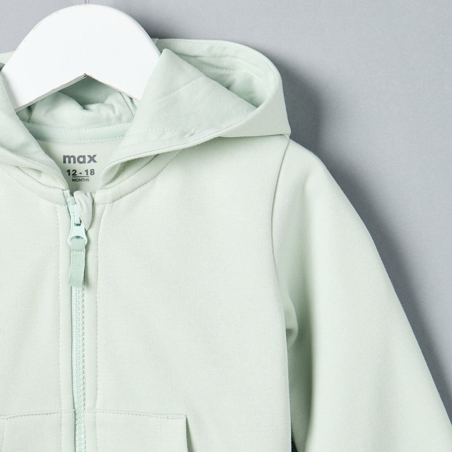 Plain Zip Through Hoodie