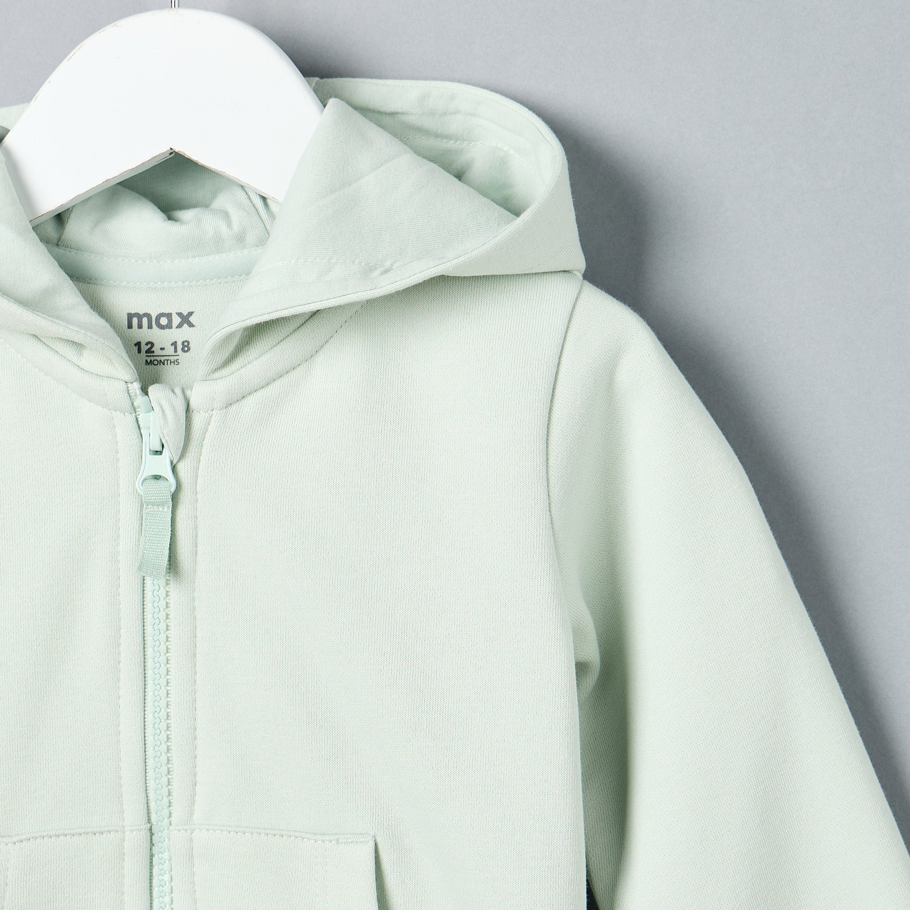 Plain Zip Through Hoodie