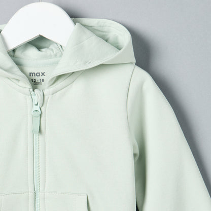 Plain Zip Through Hoodie