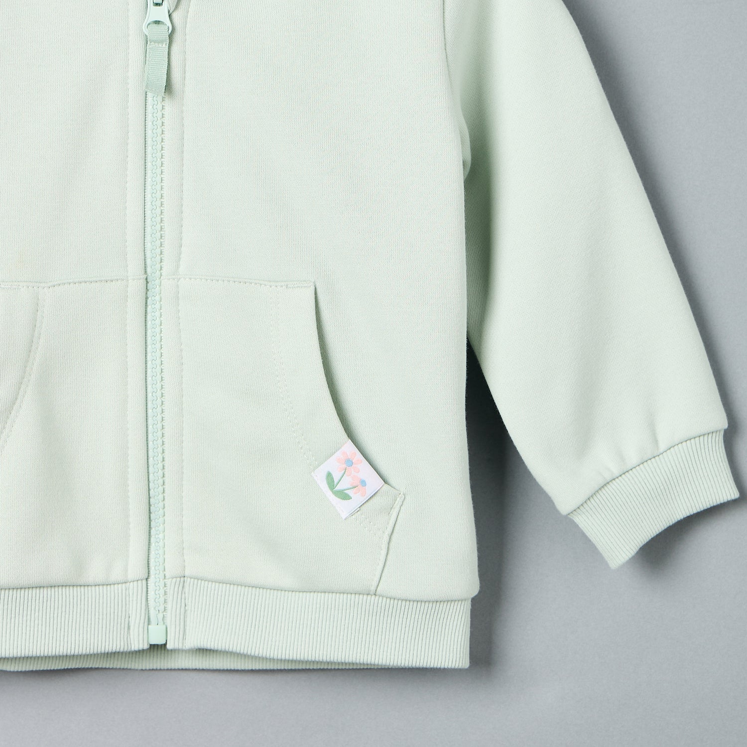 Plain Zip Through Hoodie