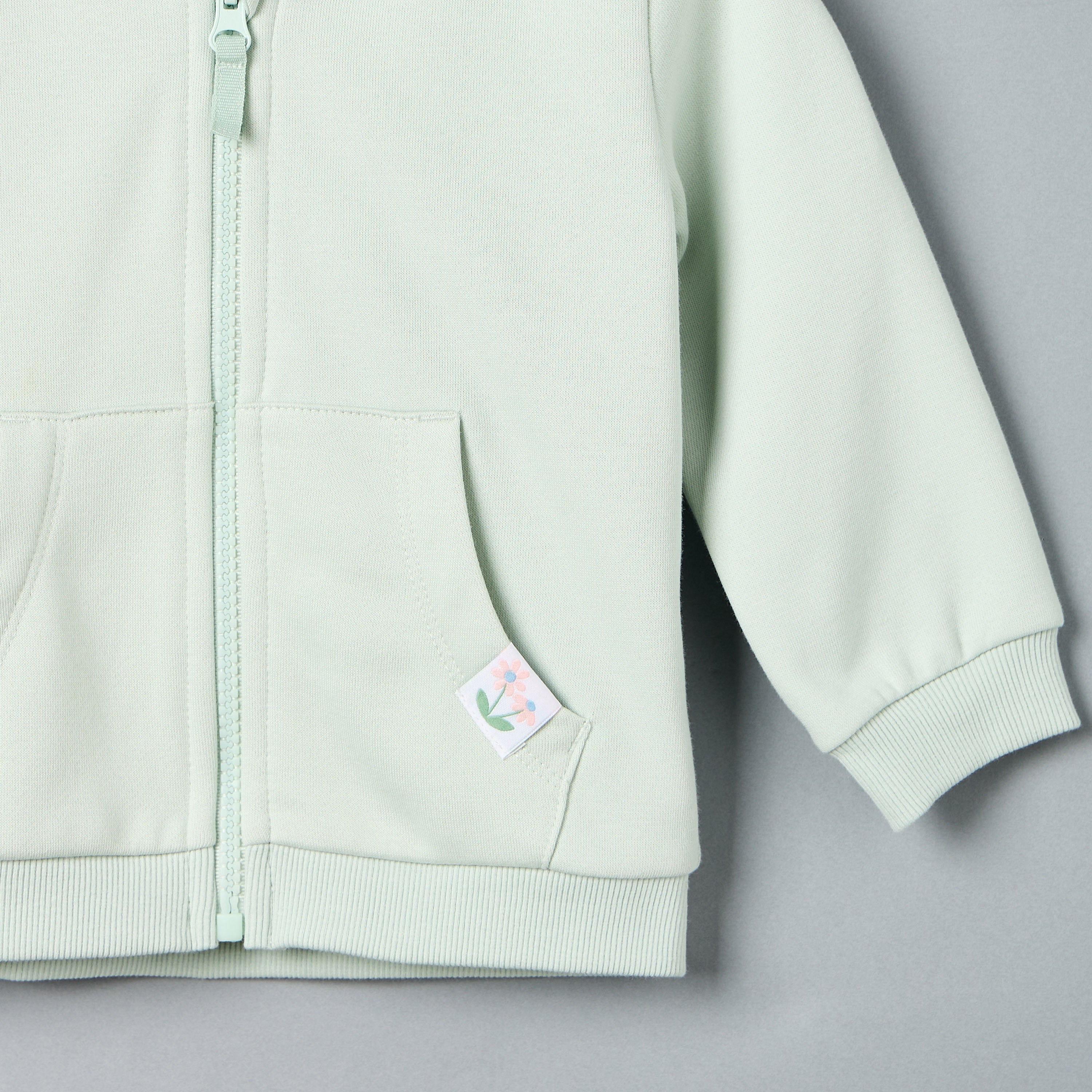Plain Zip Through Hoodie