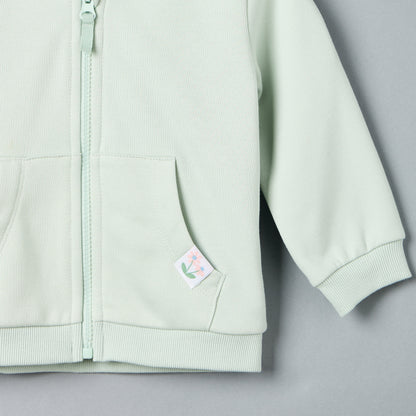 Plain Zip Through Hoodie