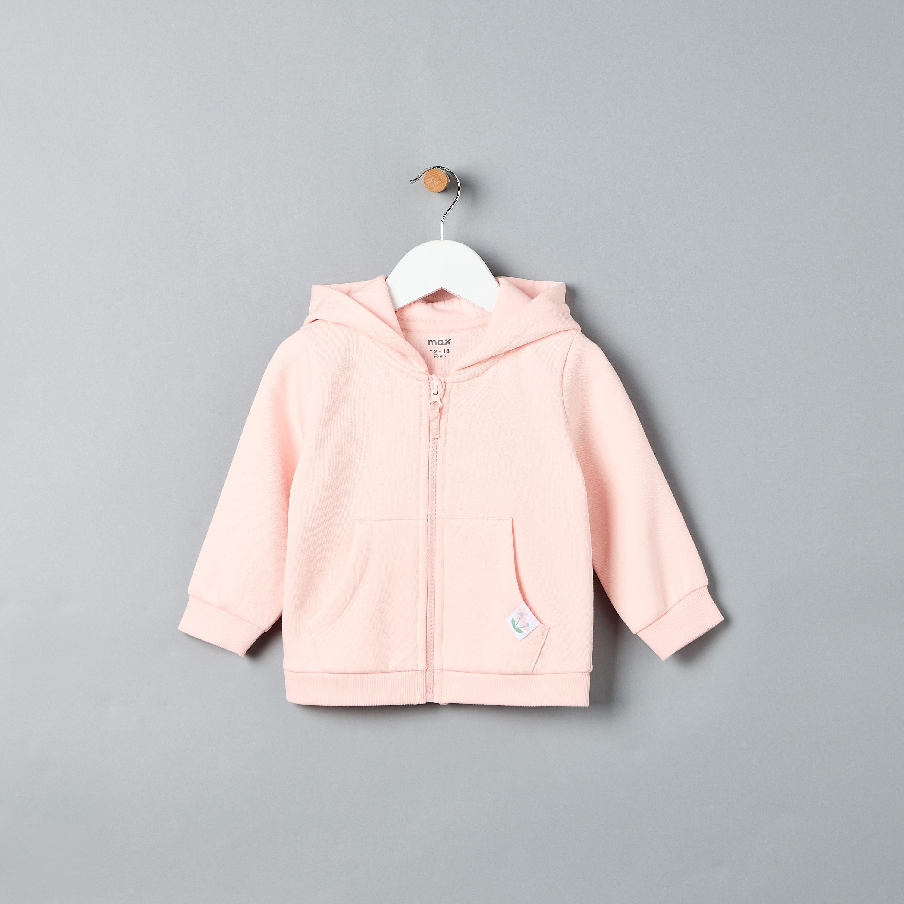 Plain Zip Through Hoodie