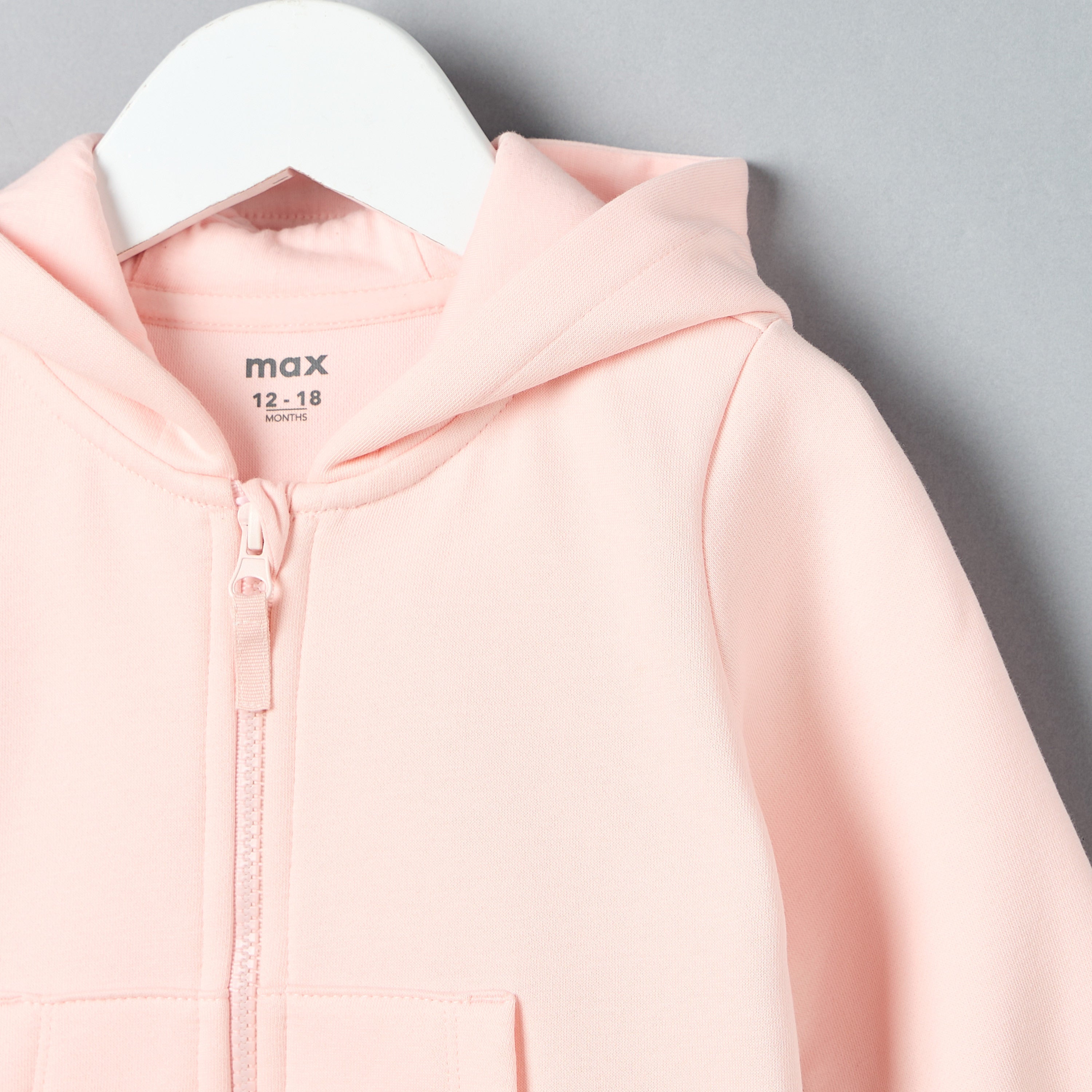 Plain Zip Through Hoodie