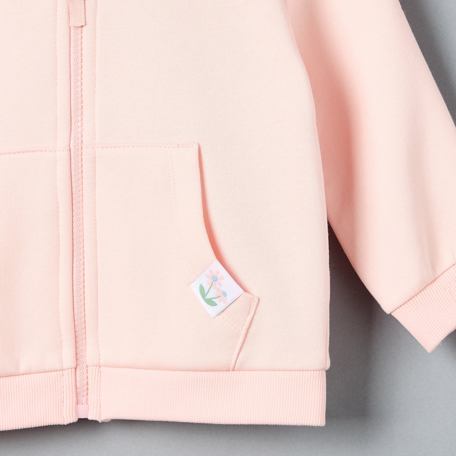 Plain Zip Through Hoodie