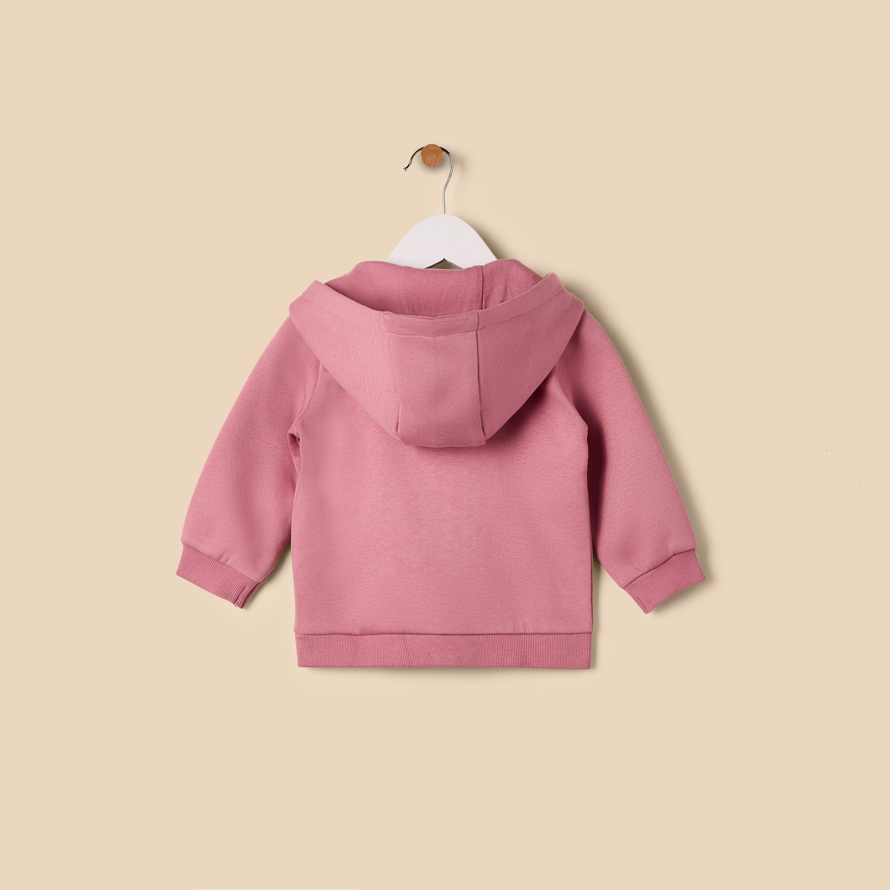 Plain Zip Through Hoodie