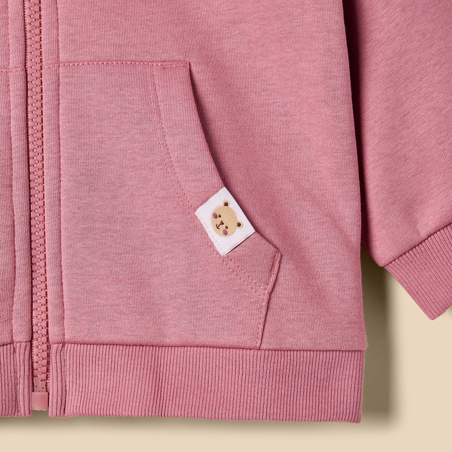 Plain Zip Through Hoodie