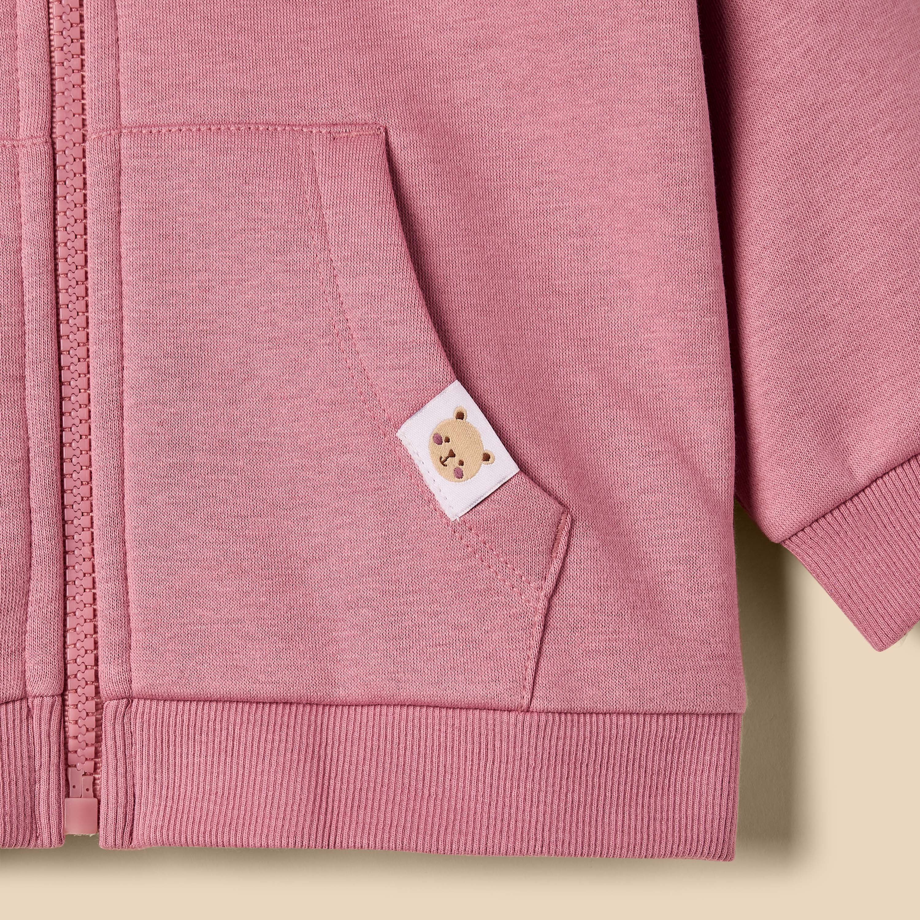 Plain Zip Through Hoodie