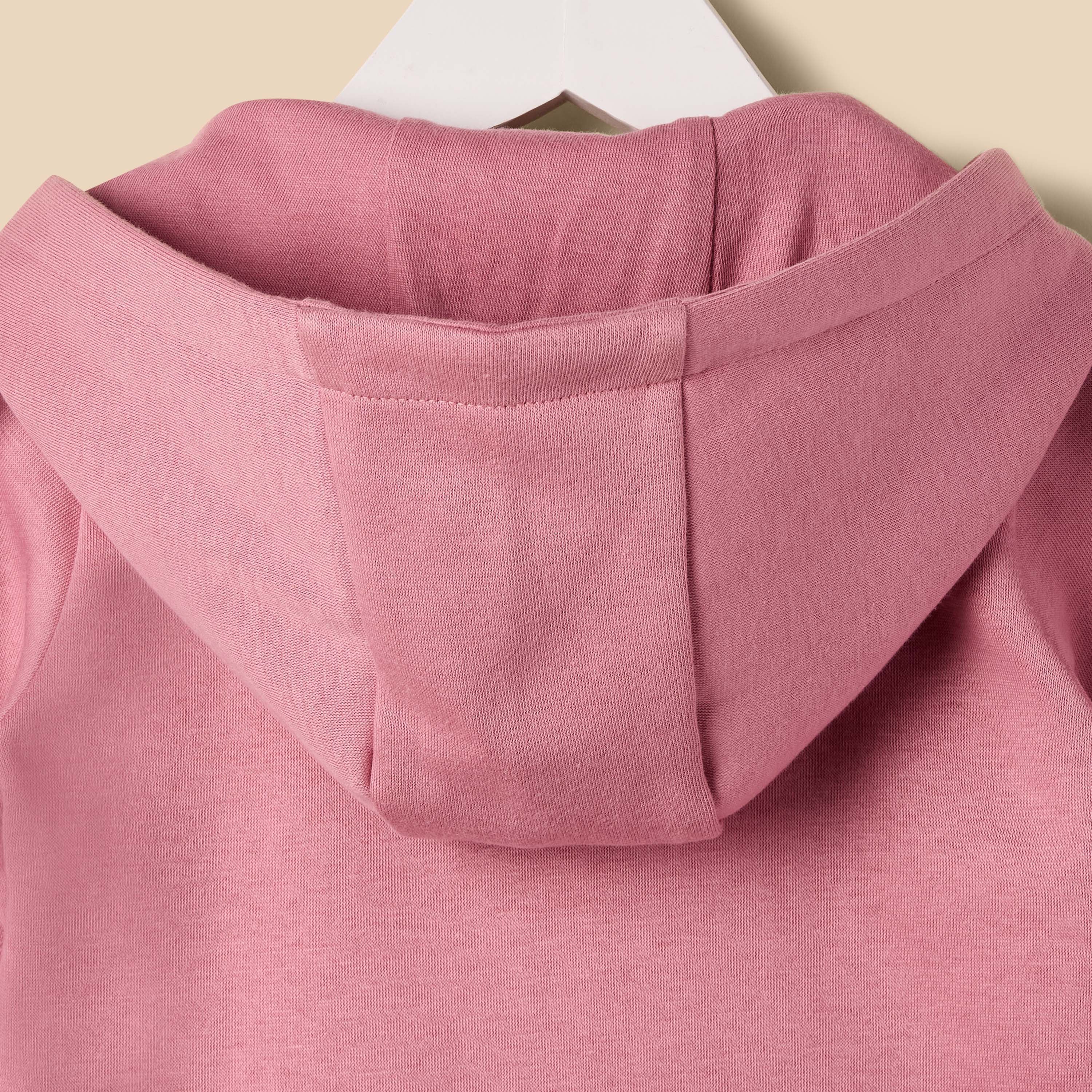 Plain Zip Through Hoodie