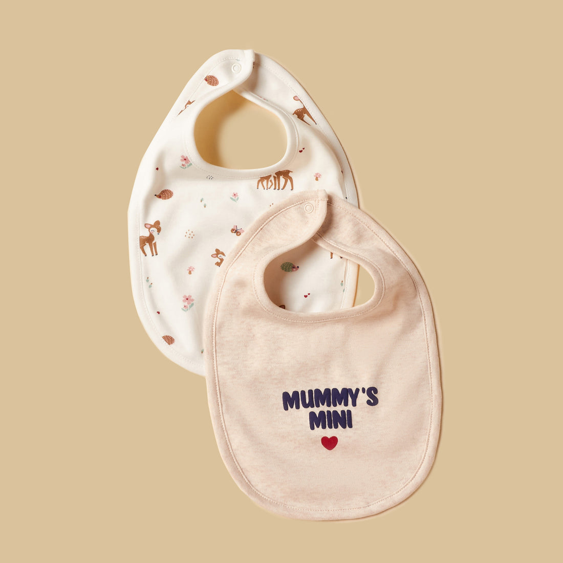 Pack of 2 - Printed Bib - Cream / Free Size