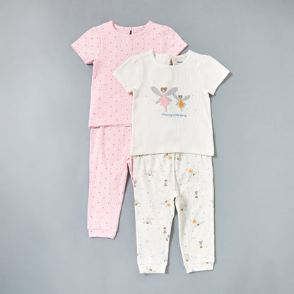 Pack of 2 - Printed Cotton Pyjama Set - Multicolour / 12-18 mths