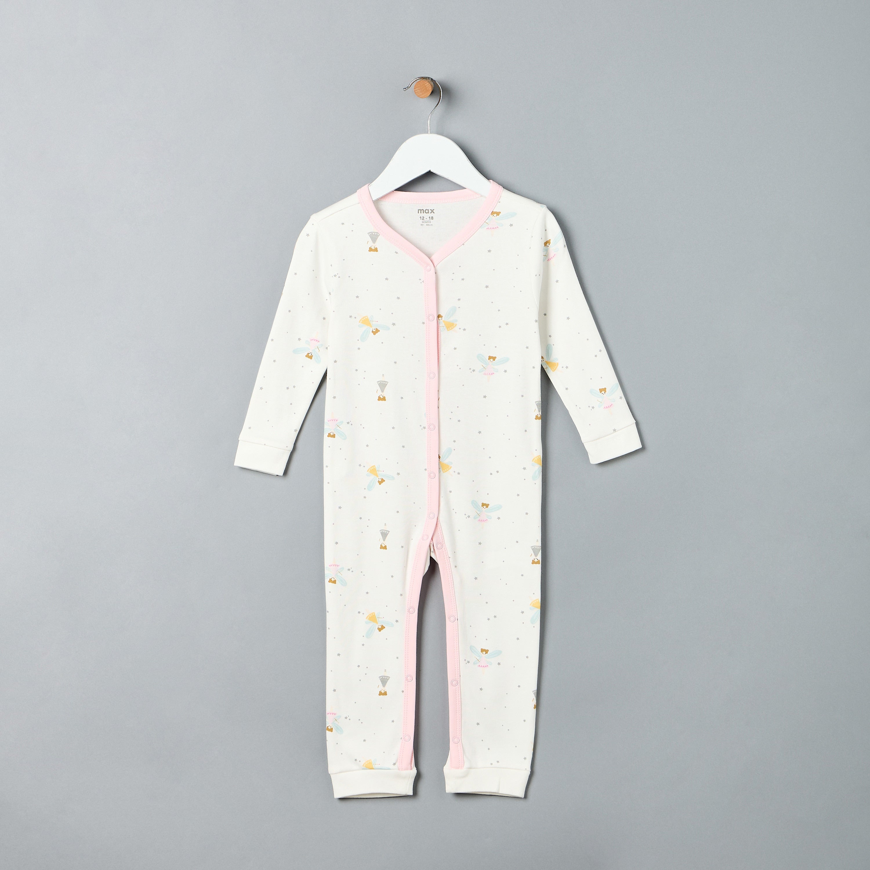 All-Over Fairy Print Sleepsuit with Headband