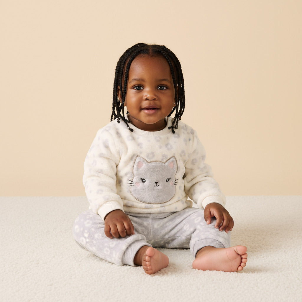 Animal Print Pyjama Set - Cream / 12-18 mths