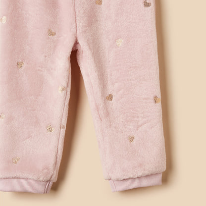 Heart Foil Print Pyjama Set