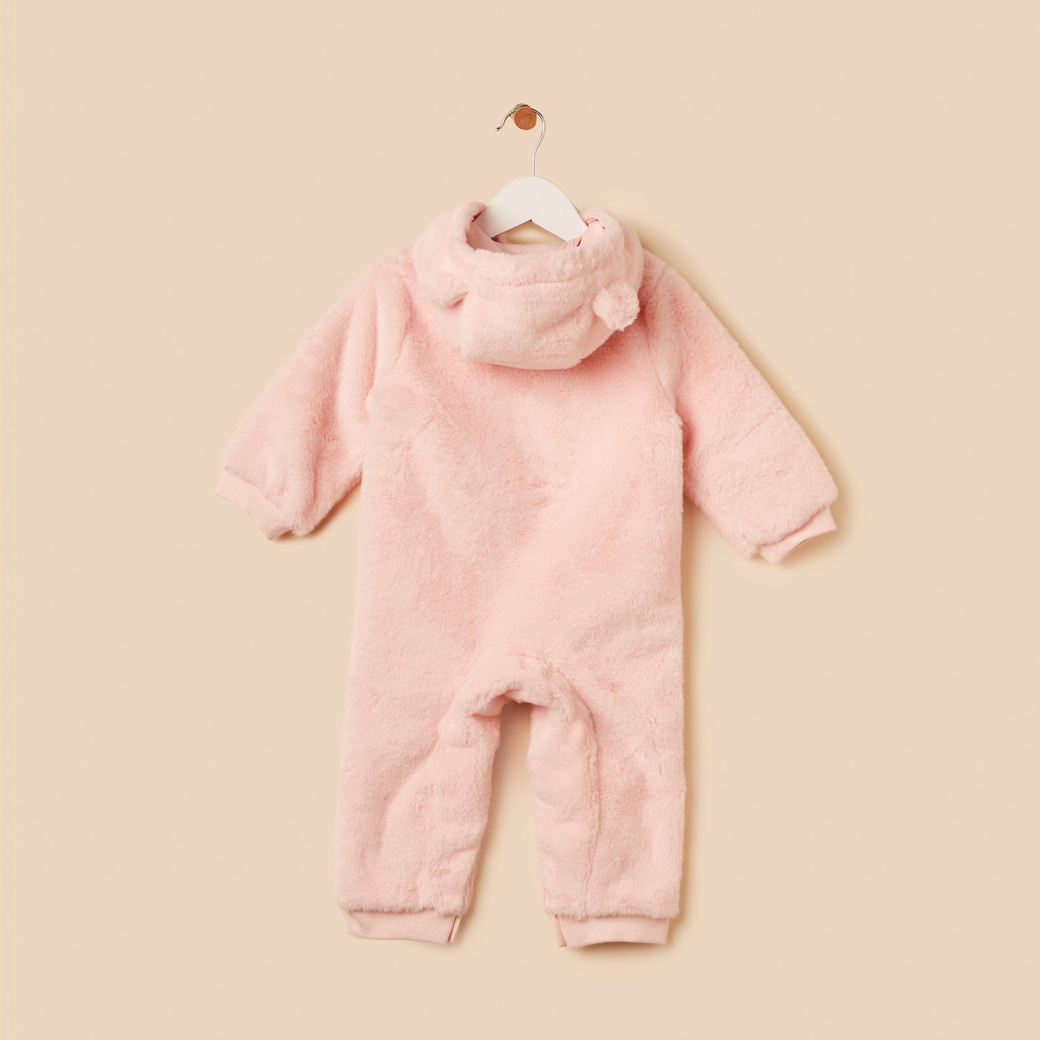 Textured Heart Accent Hooded Pramsuit