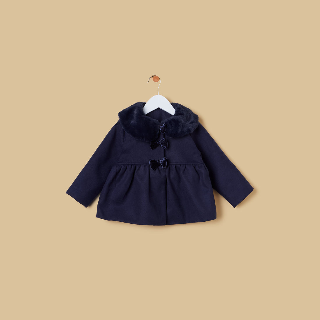 Fur Collared Princess Coat - Blue / 12-18 mths