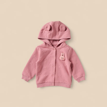 Bunny Embossed Hoodie with Bodysuit and Joggers