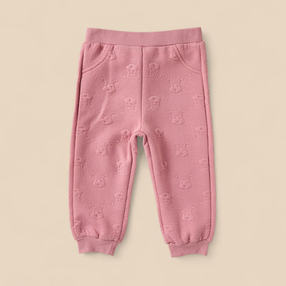 Bunny Embossed Hoodie with Bodysuit and Joggers