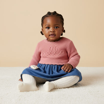Textured Sweater Dress - Pink / 12-18 mths