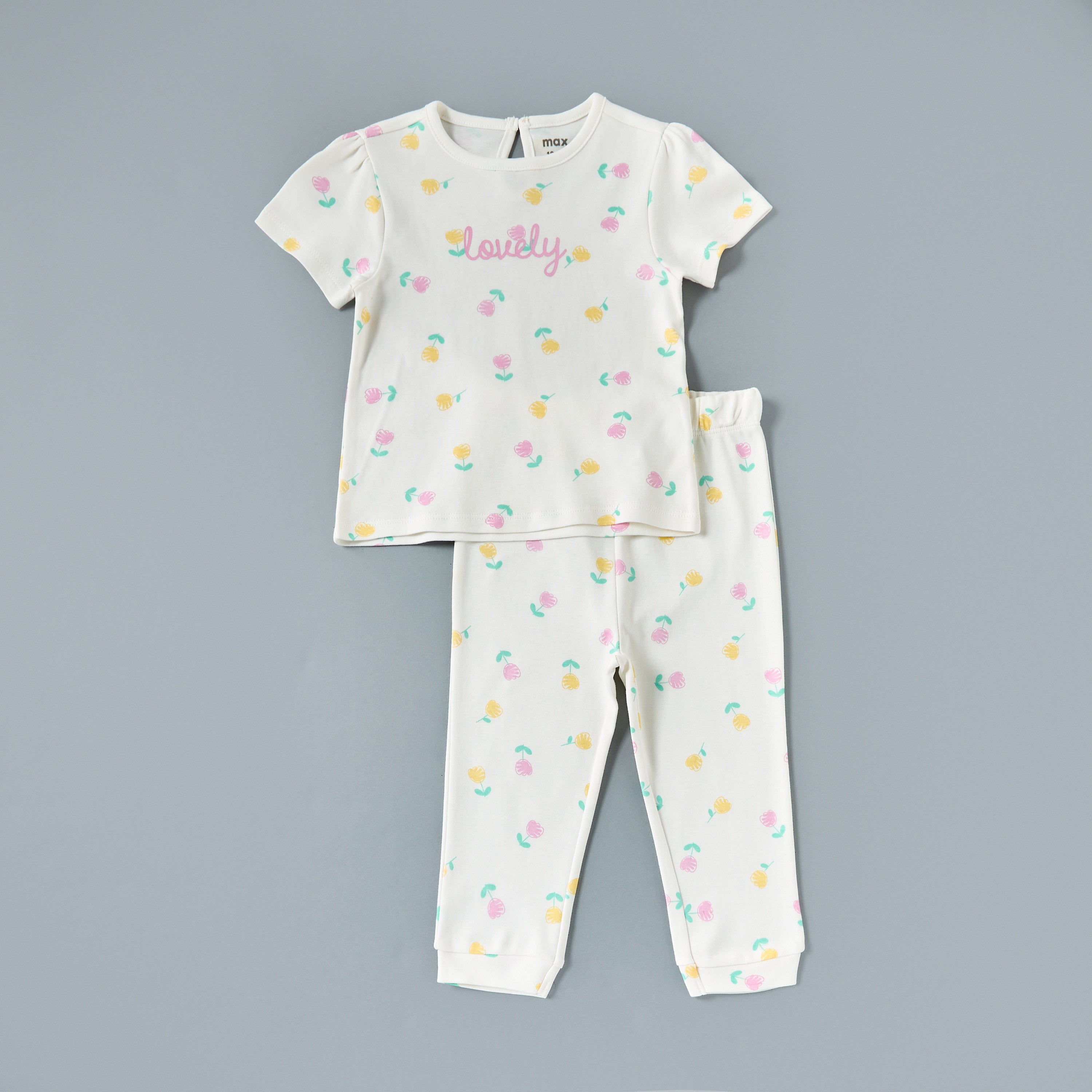 Pack of 2 - Printed Cotton Pyjama Set